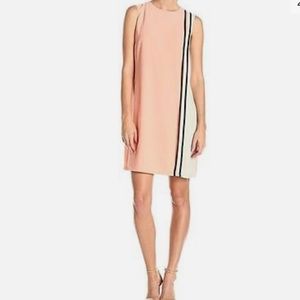 Donna Morgan Women's Sleeveless Color-Block Piped Shift Dress, Aloe Multi, 10